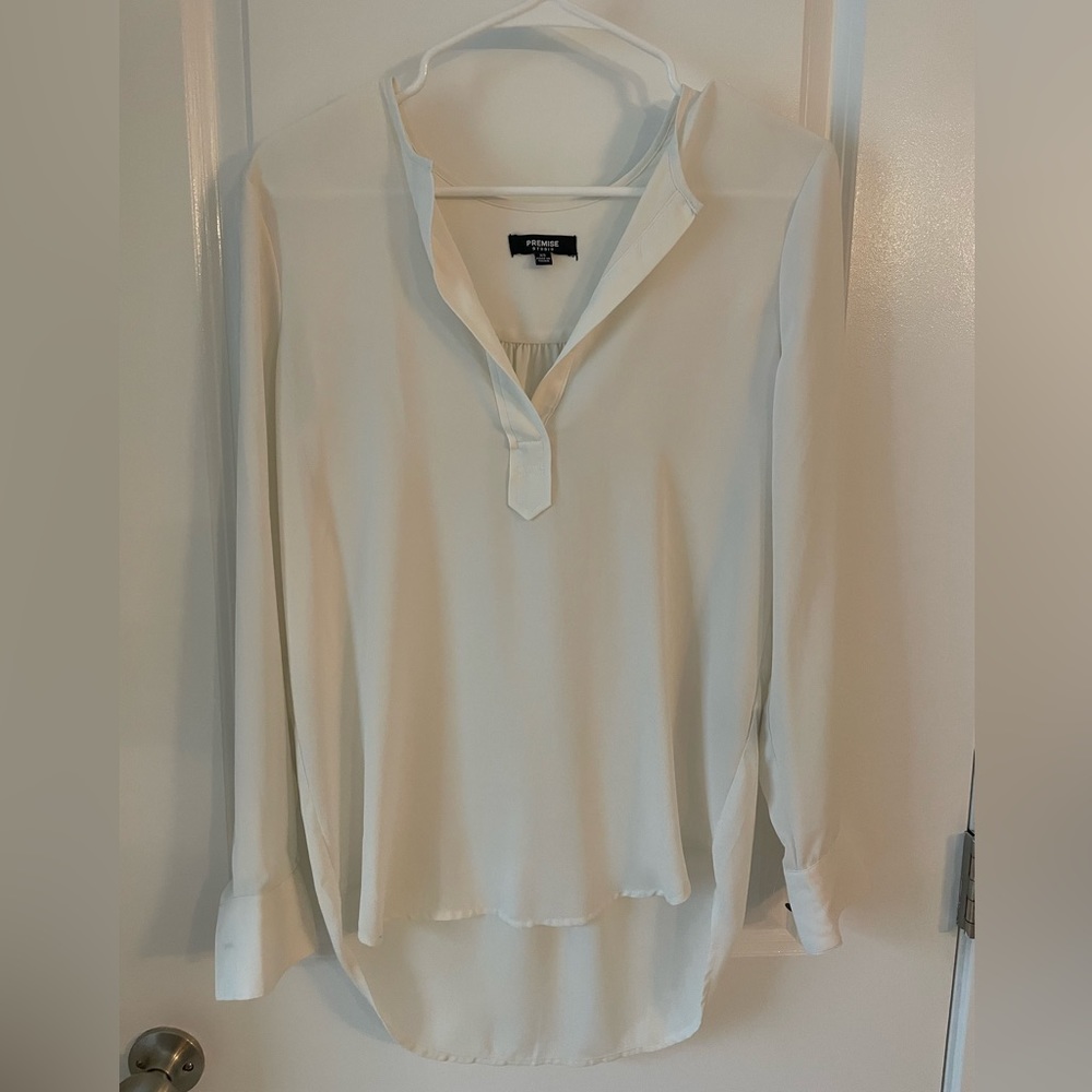Cream Premise Studio long blouse, XS